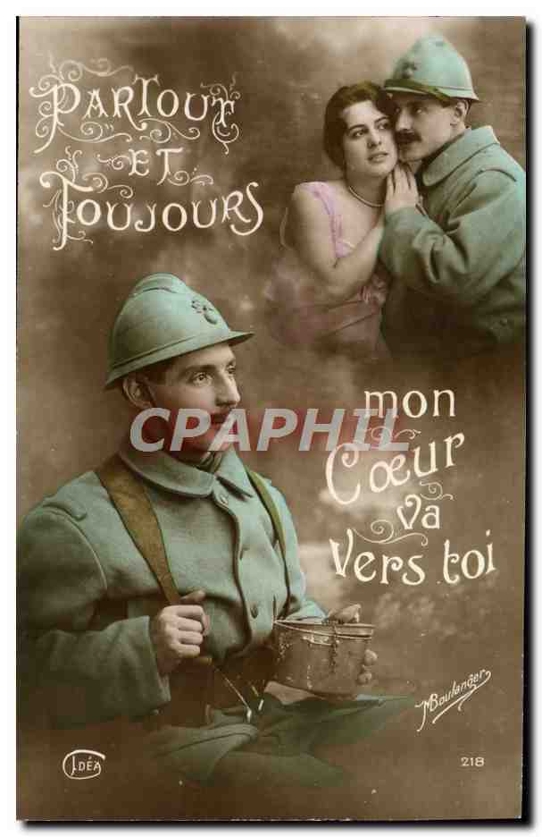 CPA Fantaisie Femme Soldat Militaria 