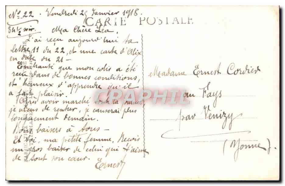 CPA Fantaisie Femme Soldat Militaria Artilleur — Rückseite