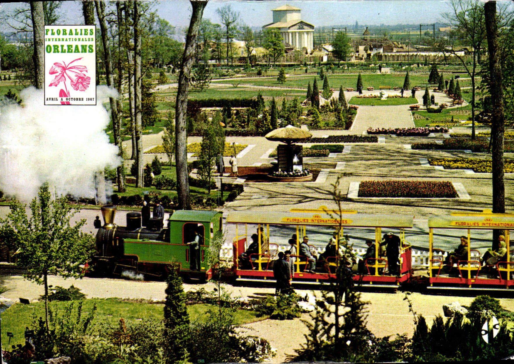 CPM Floralies internationales 1967 Parc floreal Orleans la Source Train 