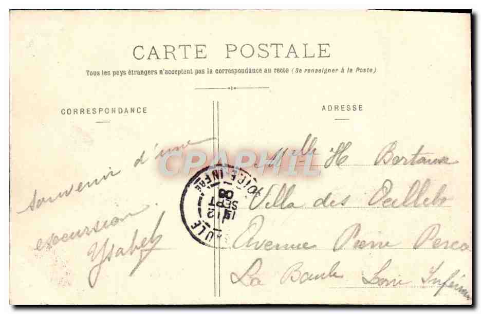 CPA St Nazaire Ses Environs La Pointe de Ville es Martin et son phare Bateaux — Rückseite