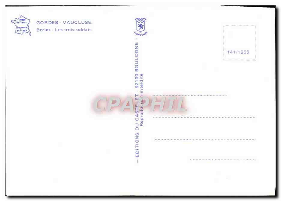 Borries - Les trois soldats — Gordes - Vaucluse — Éditions du Castelet — Reverso