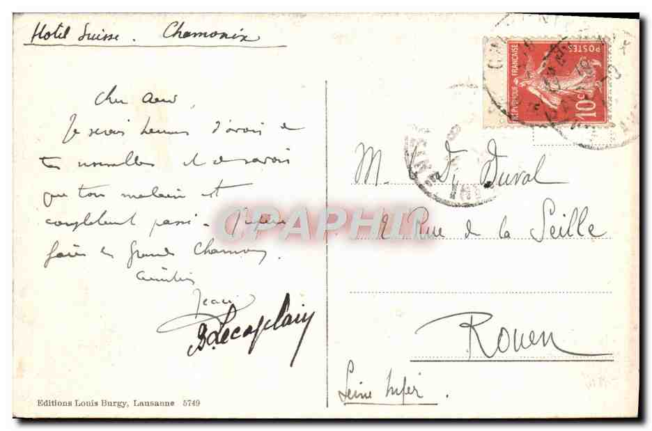 CPA Le Mont Blanc et Pyramides  — Verso