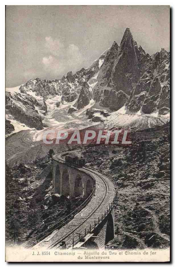 CPA Chamonix Aiguille du Dru et Chemin de fer du Montenvers 