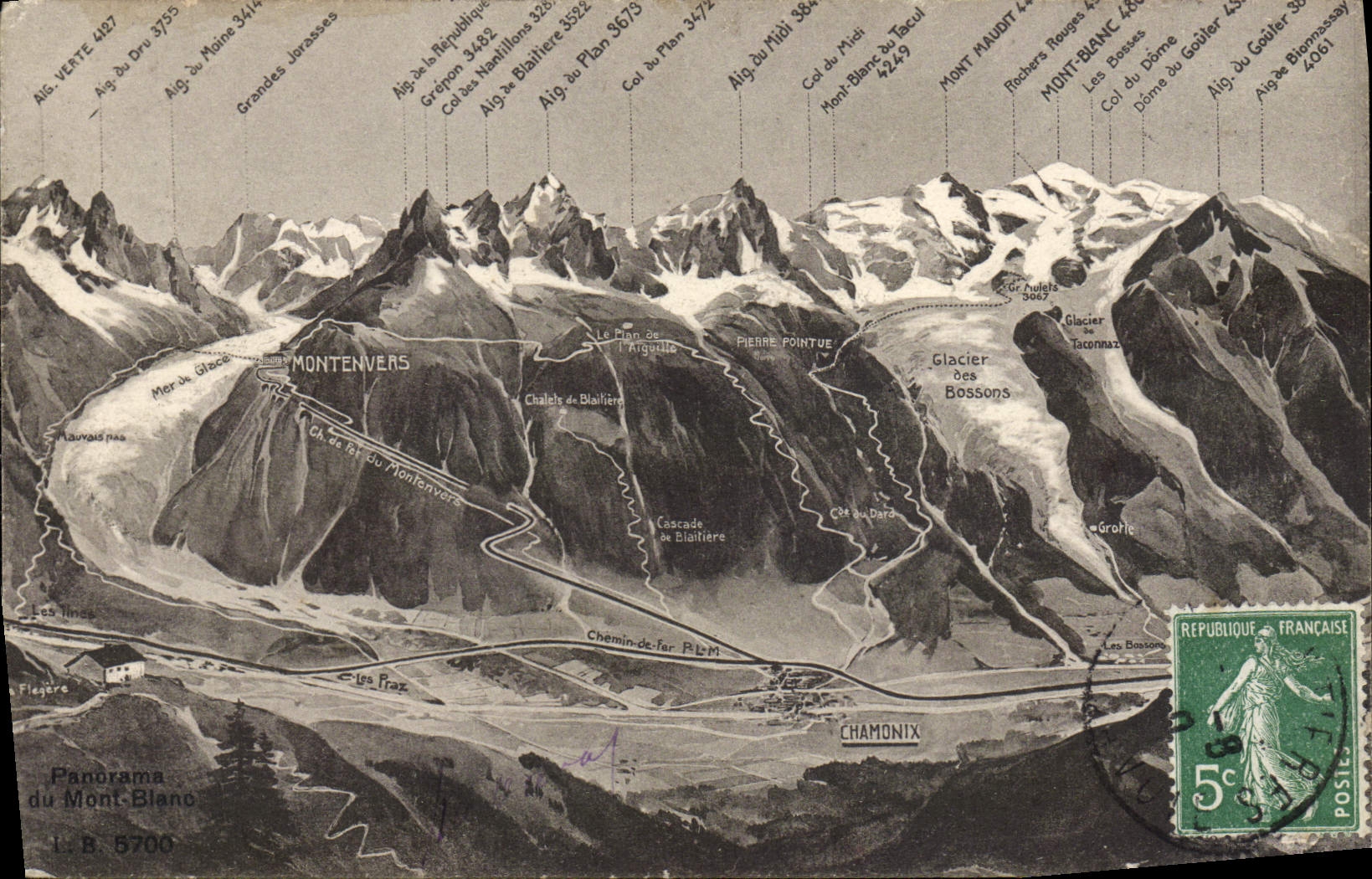 CPA Panorama Du Mont Blanc