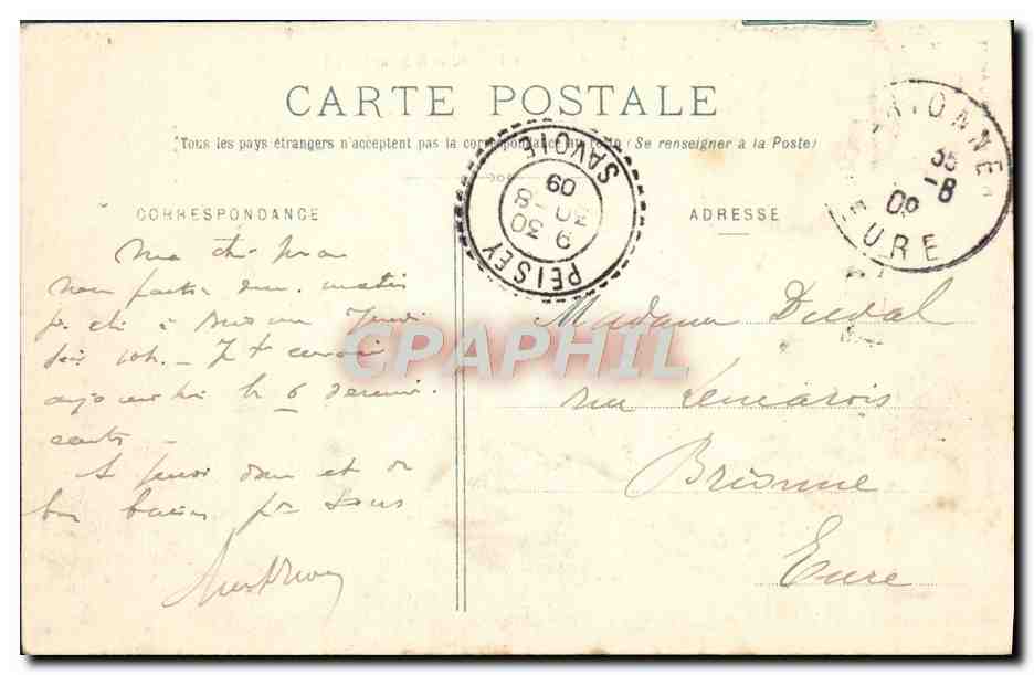 CPA Route du Petit St Bernard et le Mont Pourri cachet Pesey — Back