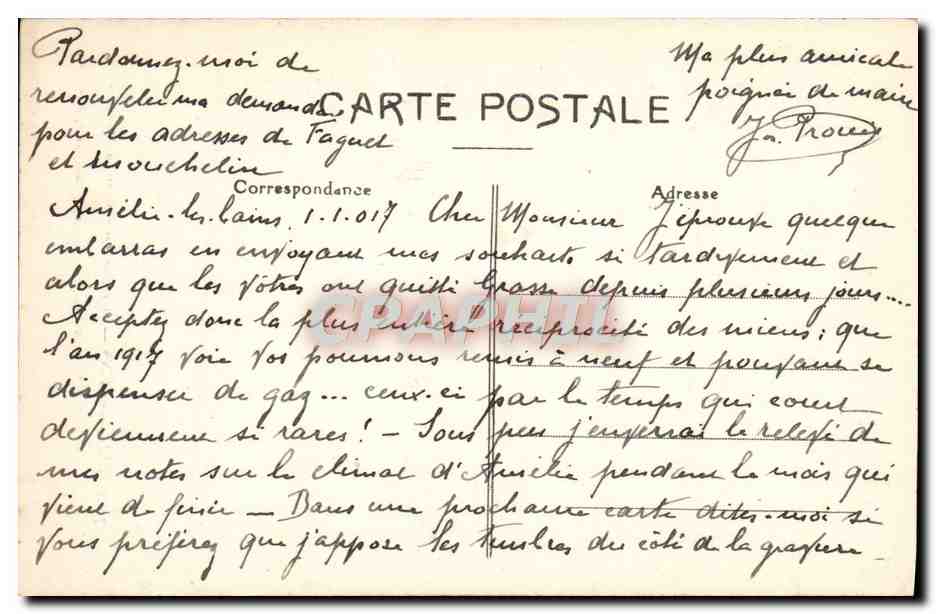CPA Amelie les Bains Interieur des Gorges du Mondony  — Rückseite
