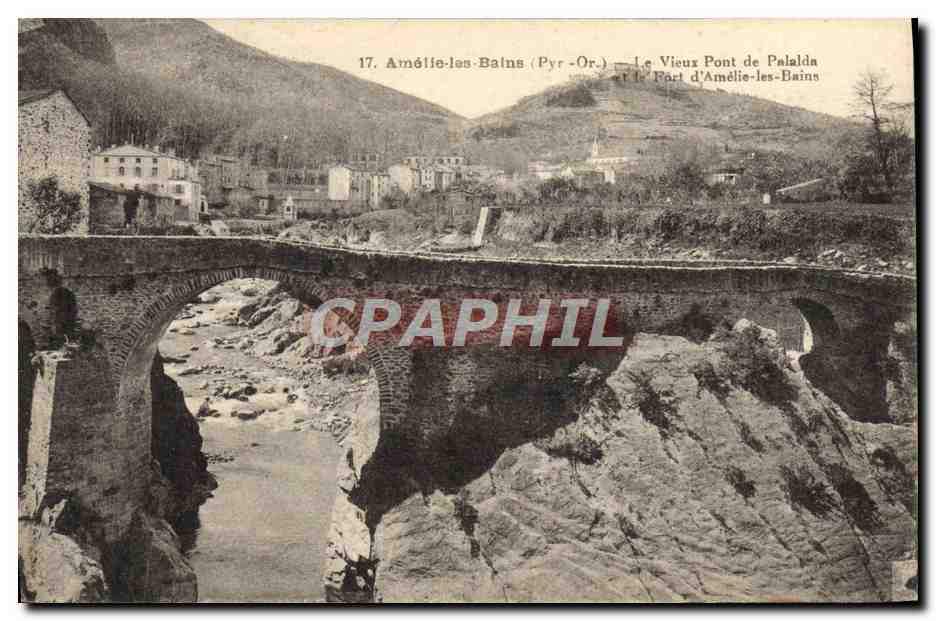 CPA Amelie les Bains Le Vieux Pont de Palalda et le fort d'Amelie les Bains 