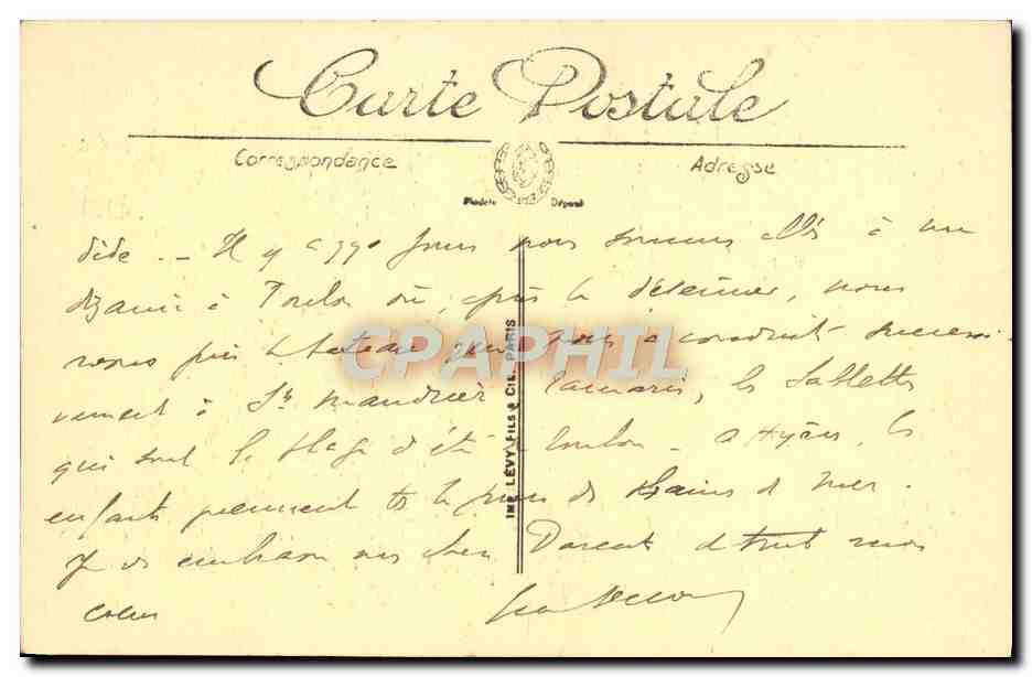 CPA Toulon Cariatides de Puget  — Verso