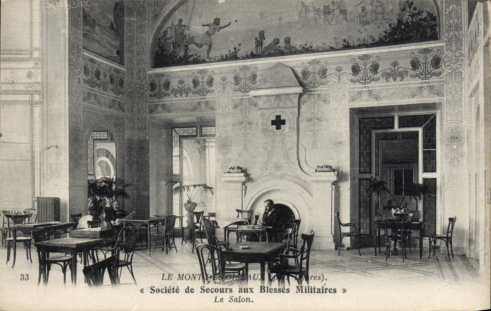 Le Mont des Oiseaux (Sures) — « Société de Secours aux Blessés Militaires » — Le Salon. — IMP. PHOT. NEURDEIN ET CIE, PARIS