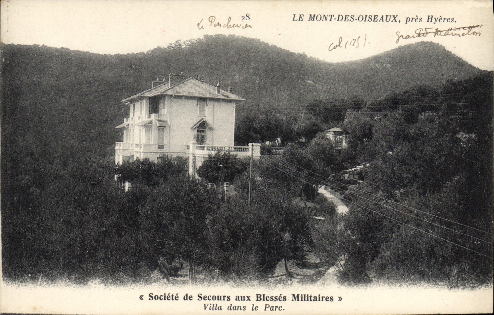 Le Mont-des-Oiseaux, près Hyères — Villa de la Société de Secours aux Blessés Militaires — Imp. Phot. Neurdein, Paris