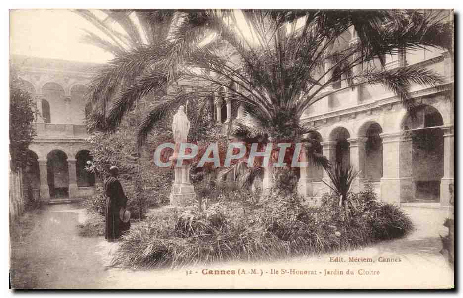 CPA Cannes ile St Jonerat Jardin du Cloitre