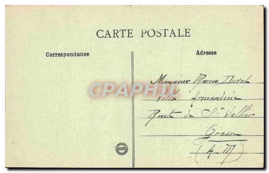 CPA Cannes ile St Jonerat Jardin du Cloitre — Verso