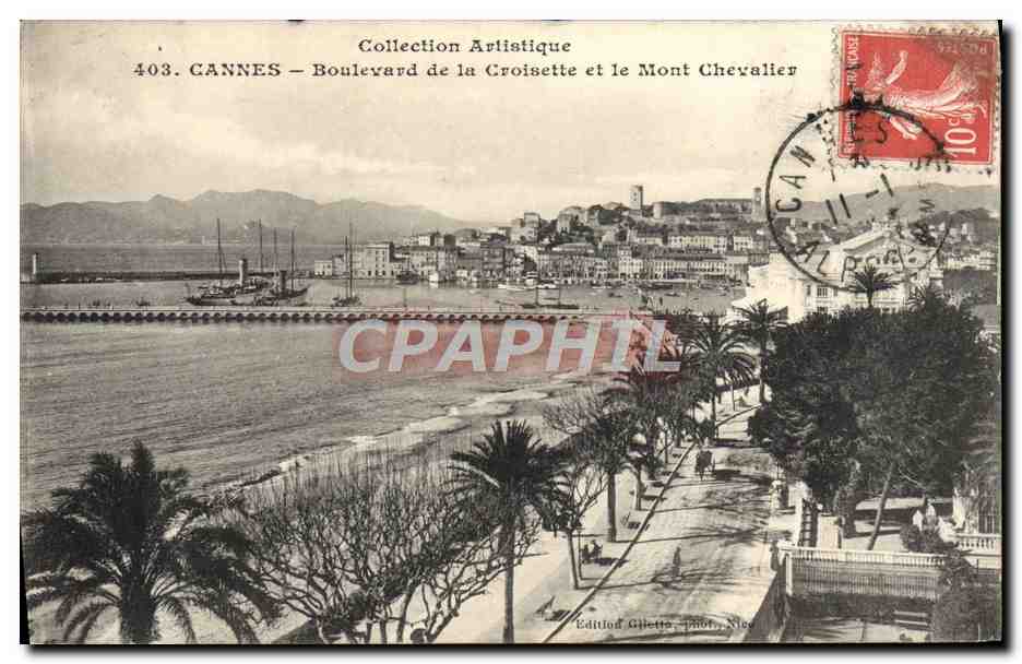 CPA Cannes Boulevard de la Croisette et le Mont Chervalier