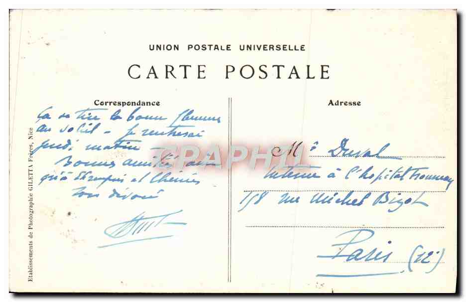 CPA Cannes Boulevard de la Croisette et le Mont Chervalier — Verso