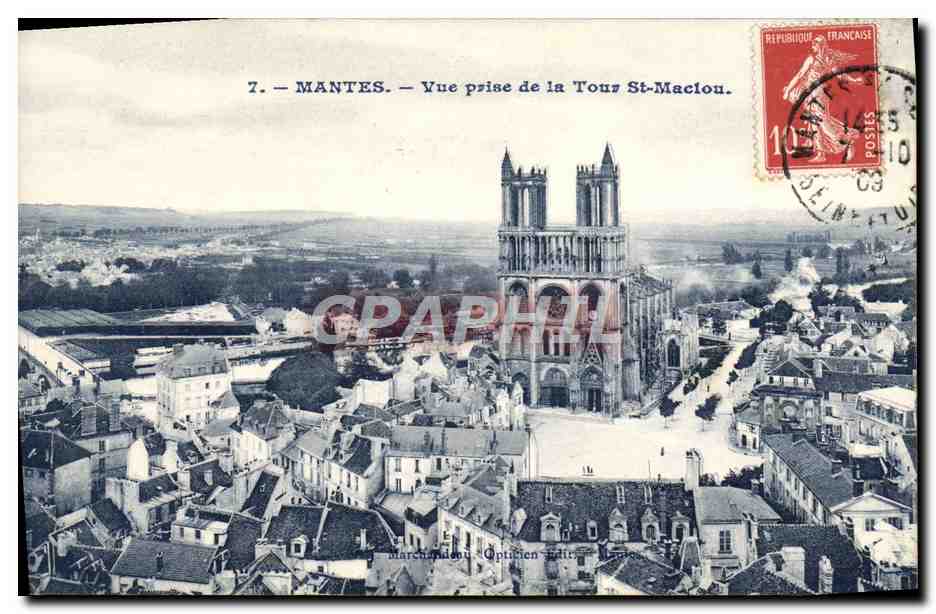 Mantes - Vue prise de la Tour St-Maclou — Marchandou Opticien, Mantes