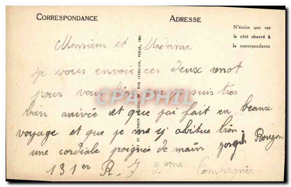 CPA Orleans Rue Jeanne d'Arc et la Cathedrale Tramway — Back