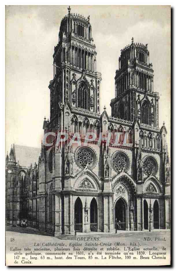 CPA Orleans La Cathedrale Eglise Sainte Croix 