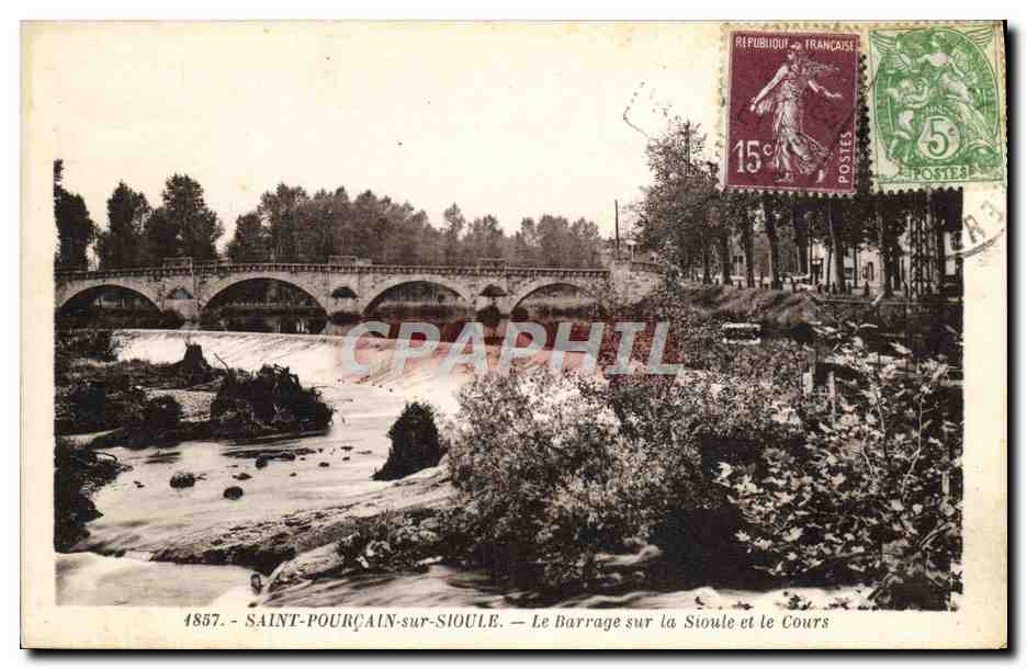 Saint-Pourçain-sur-Sioule — Le Barrage sur la Sioule et le Cours — Édition La Cigogne, Place de l'Hôtel de Ville - Viby
