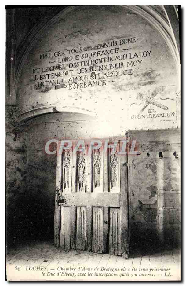 CPA Loches Chambre d'Anne de Bretagne ou a ete tenu prisonnier le Duc d'Elbeuf 