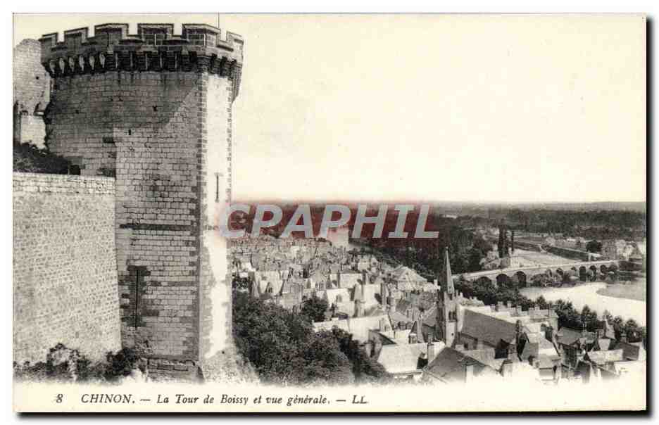 CPA Chinon La Tour de Boissy et Vue generale 