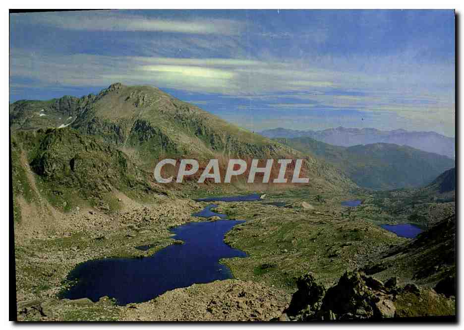 CPM Vue panoramique sur les 7 lacs des merveilles lac de la Moutte Lac Carbon alc du Trem Lac Fourcat Saorgine Long