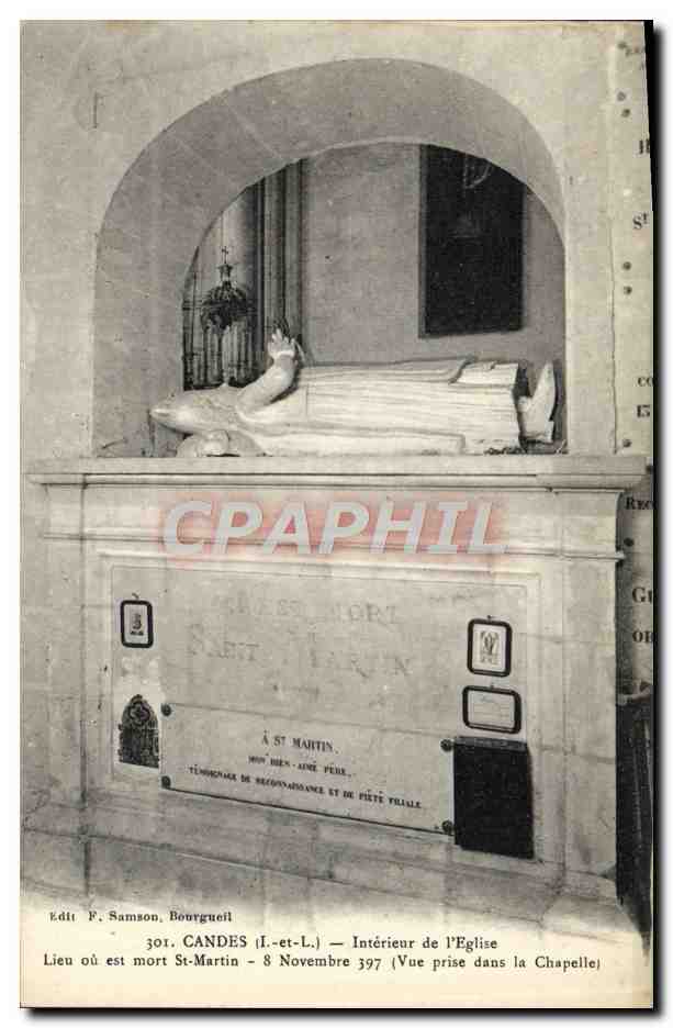 CPA Candes Interieur de l'Eglise Lieu ou est mort St Martin 