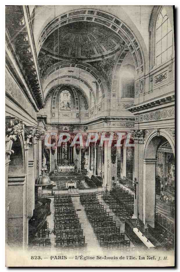 CPA Paris L'eglise St Louis de l'lle La Nef 