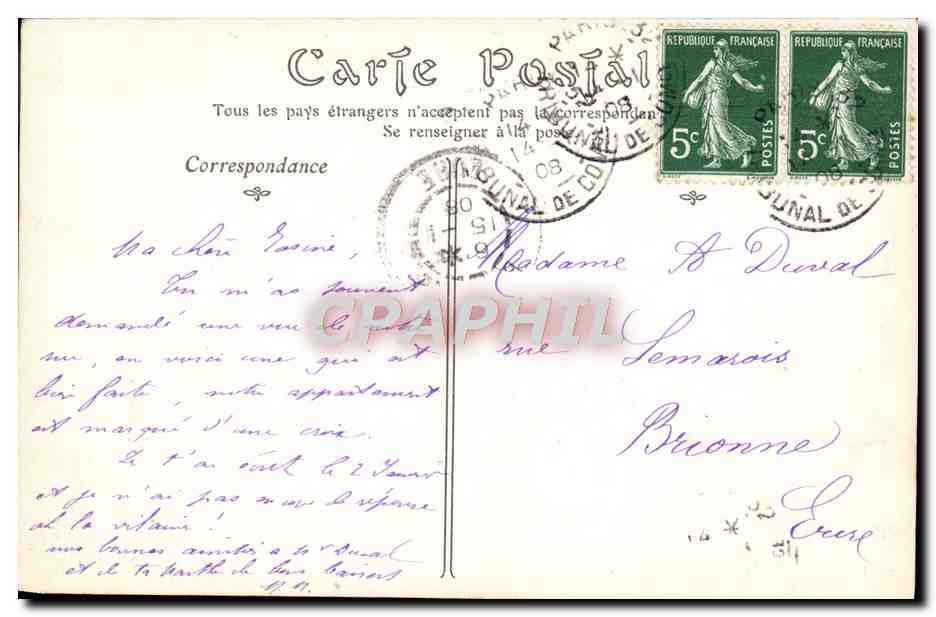 CPA Paris Rue d'Arcole  — Rückseite