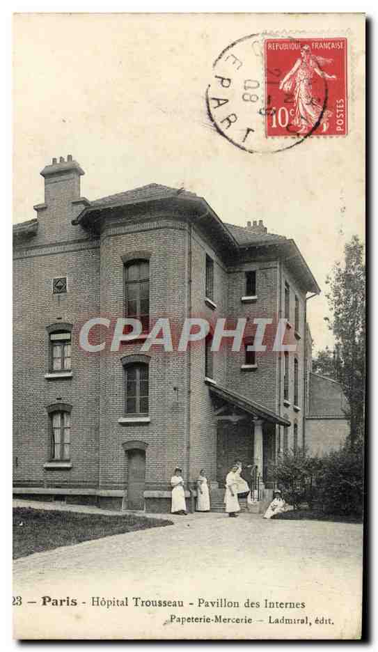 CPA Paris Hopital Trousseau Pavillon des Internes Infirmiere