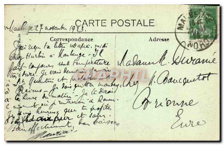 CPA Guerre Mondiale Maubeuge Pont Du Moulin Detruit Par Les Allemands En 1918 Militaria  — Back