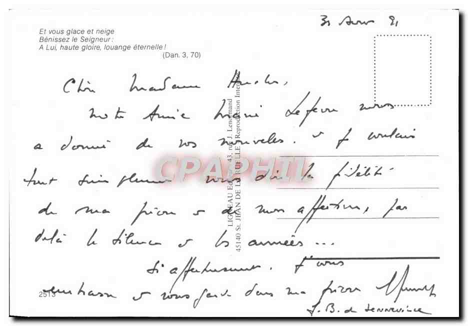 CPM Le Mont Saint michel en hiver — Verso