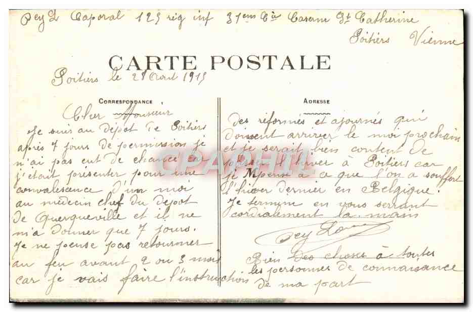 CPA Poitiers Notre Dame Des Dunes Et Le Quartier d'Abbeville — Rückseite