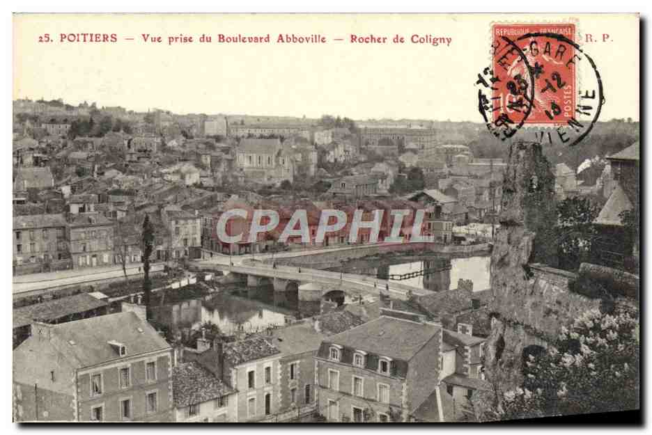 CPA Poitiers Vue Prise Du Boulevard Abboville Rocher de Coligny