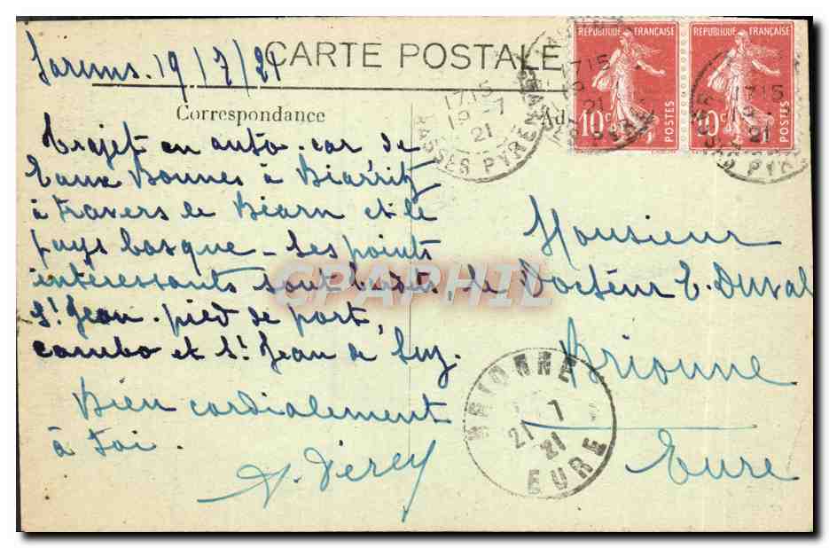 CPA St Jean Pied De Port Bords De La Nive — Rückseite