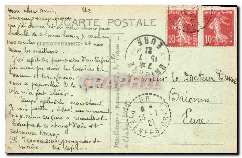 CPA La Cerdagne Ur Pres Bourg Madame Vue Generale — Rückseite