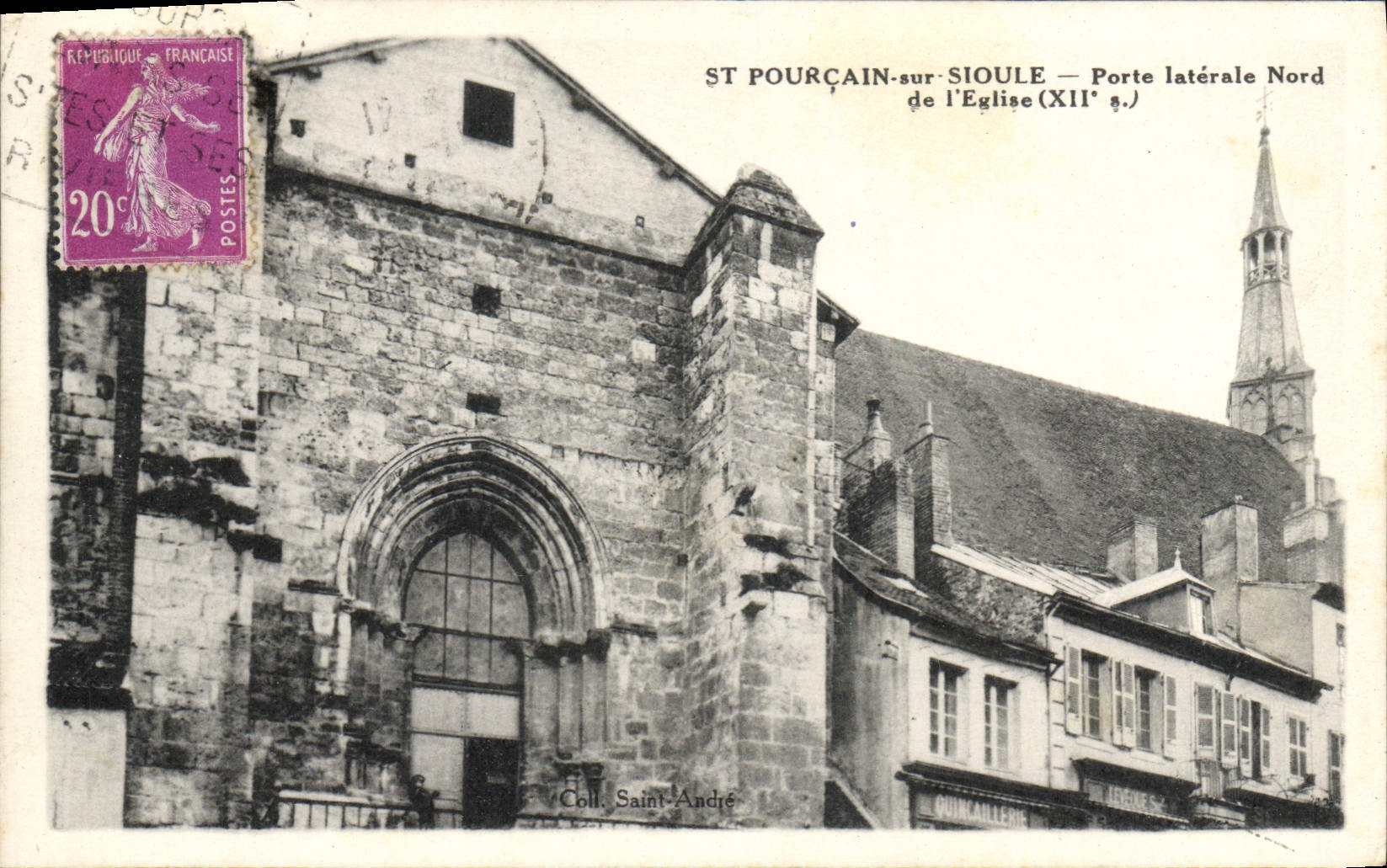 St Pourçain-sur-Sioule — Porte latérale Nord de l'Église (XIIe s.) — Coll. Saint-André