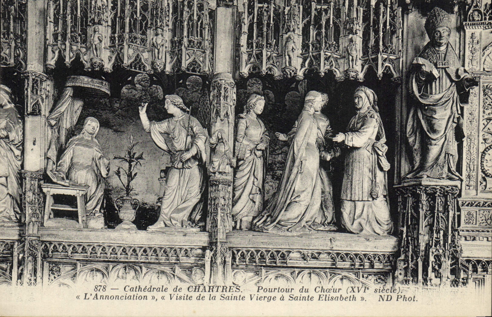 CPA Cathedrale De Chartres Pourtour Du Choeur L'Annonciation Visite de la sainte Vierge a Sainte Elisabeth