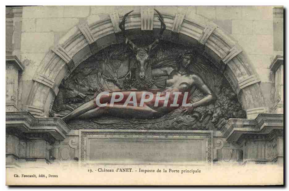 Château d'ANET - Imposte de la Porte principale — Ch. Foucault, édit. Dreux, n°19