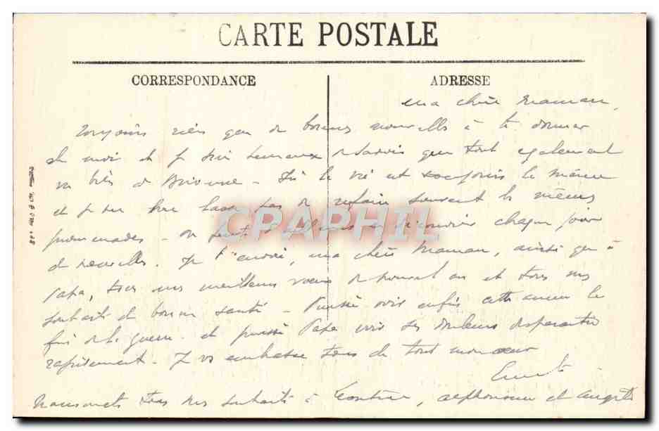 CPA Grasse Vue Entre Les Oliviers — Rückseite