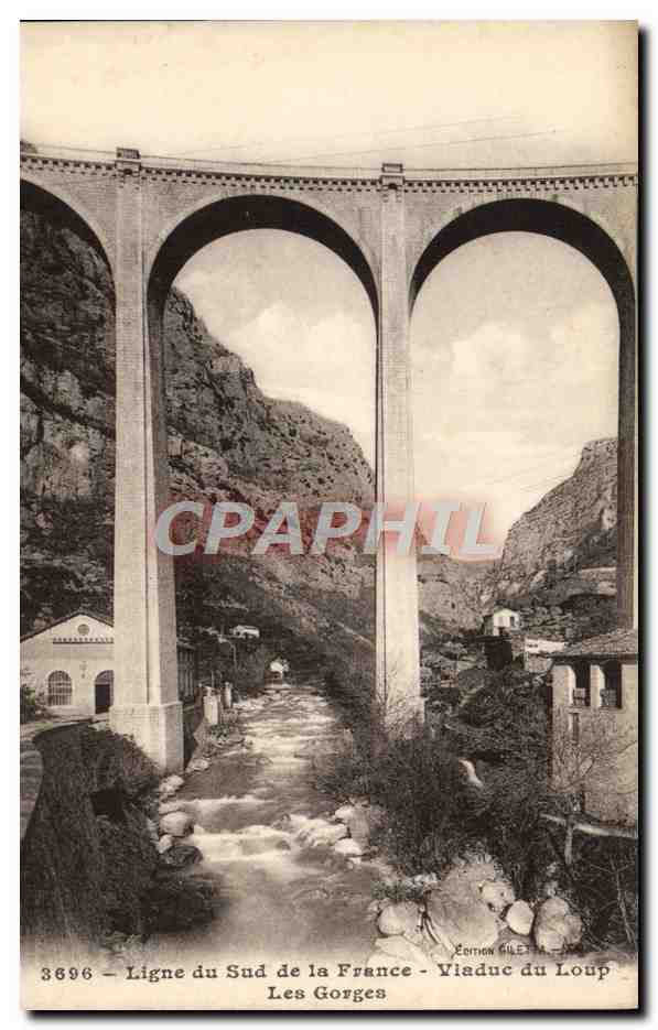 CPA Ligne Du Sud De La France Viaduc Du Loup Les gorges