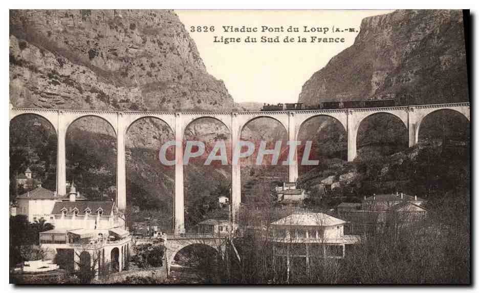 CPA Viaduc Pont Du Loup Ligne du Sud de la France Train 