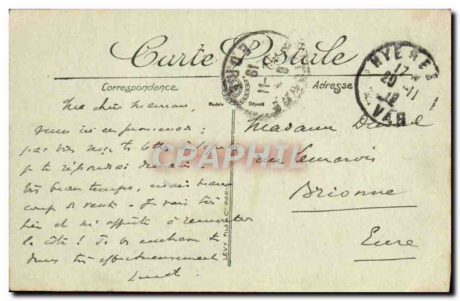 CPA Hyeres Avenue Beauregard — Verso