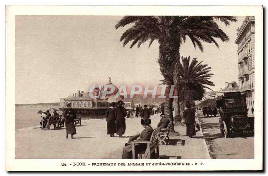 CPA Nice Promende Des Anglais Et Jetes Promenade Automobile