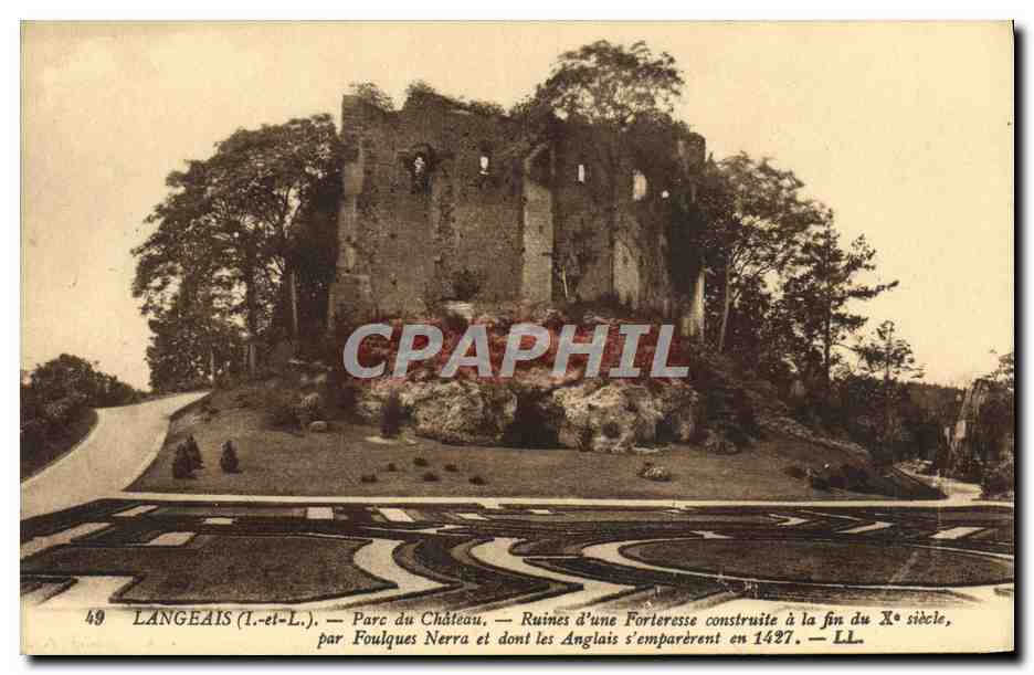 CPA Langeais Parc Du Chateau Ruines D'Une Forteresse