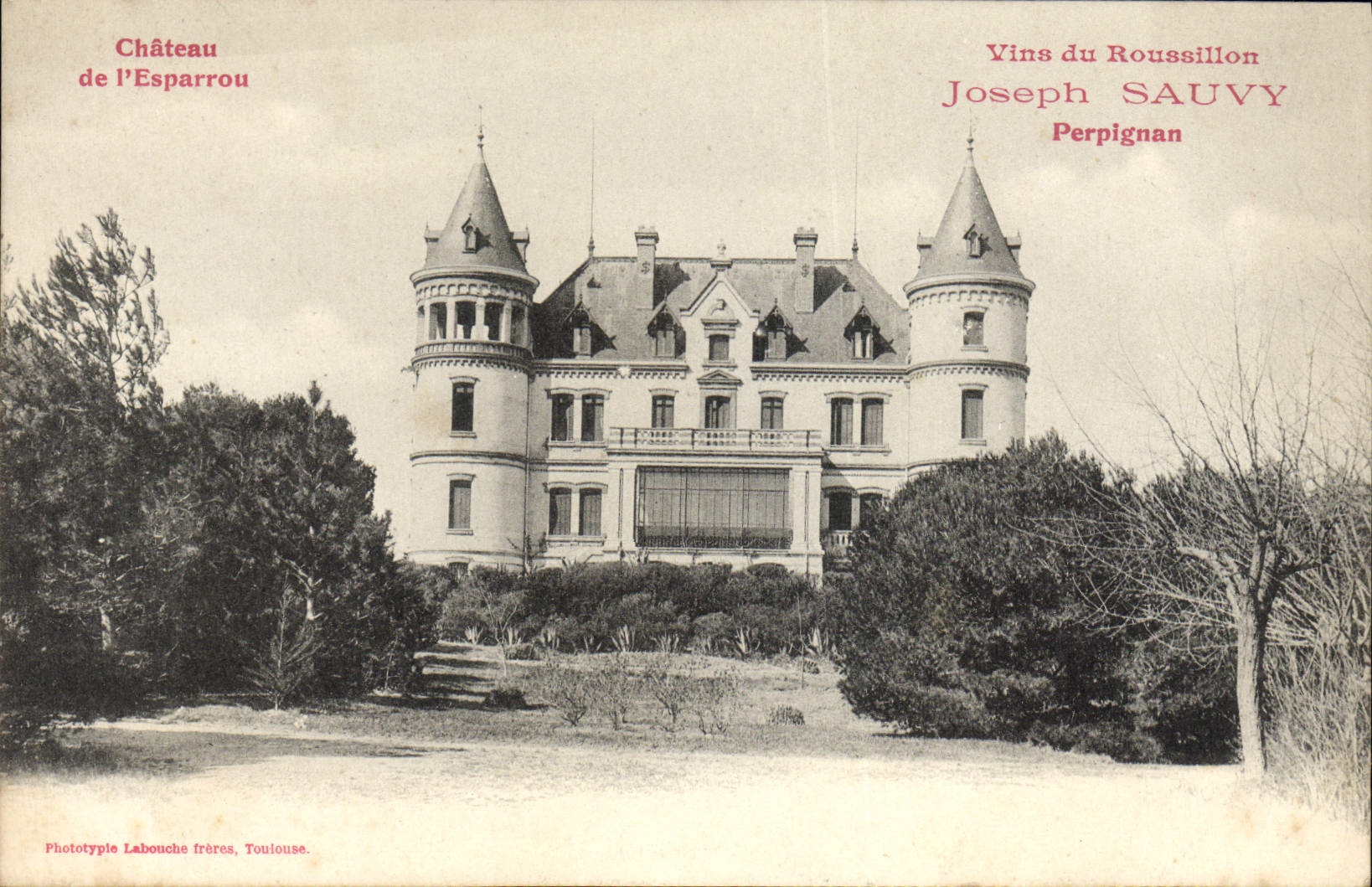 CPA Perpignan Chateau de l'Esparrou Vins Joseph Sauvy