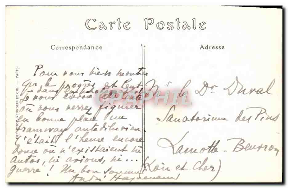 CPA Paris La Rue Soufflot et le Pantheon — Rückseite