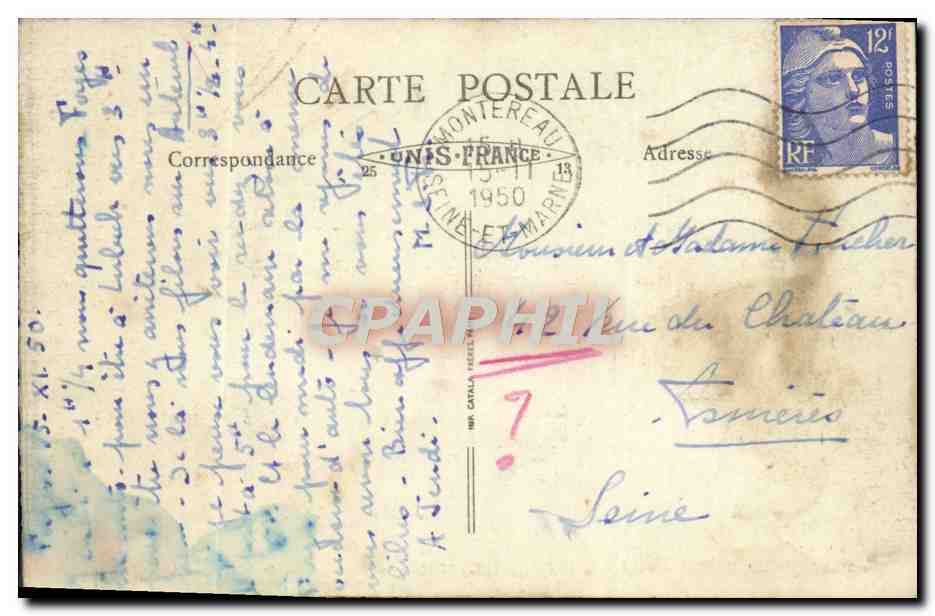 CPA Paris Pension De Dames Villa Saint Michel Rue de l'Assomption 16eme Une chambre  — Rückseite
