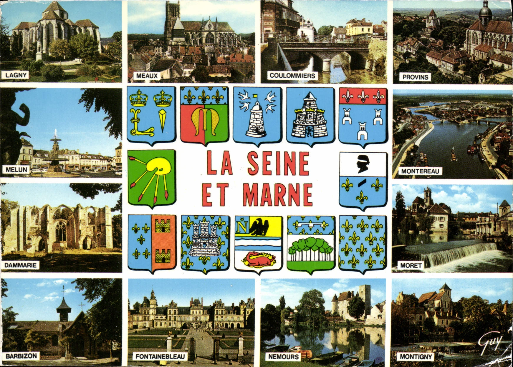 La Seine et Marne — Carte postale panoramique avec dix vues — Éditions GUY