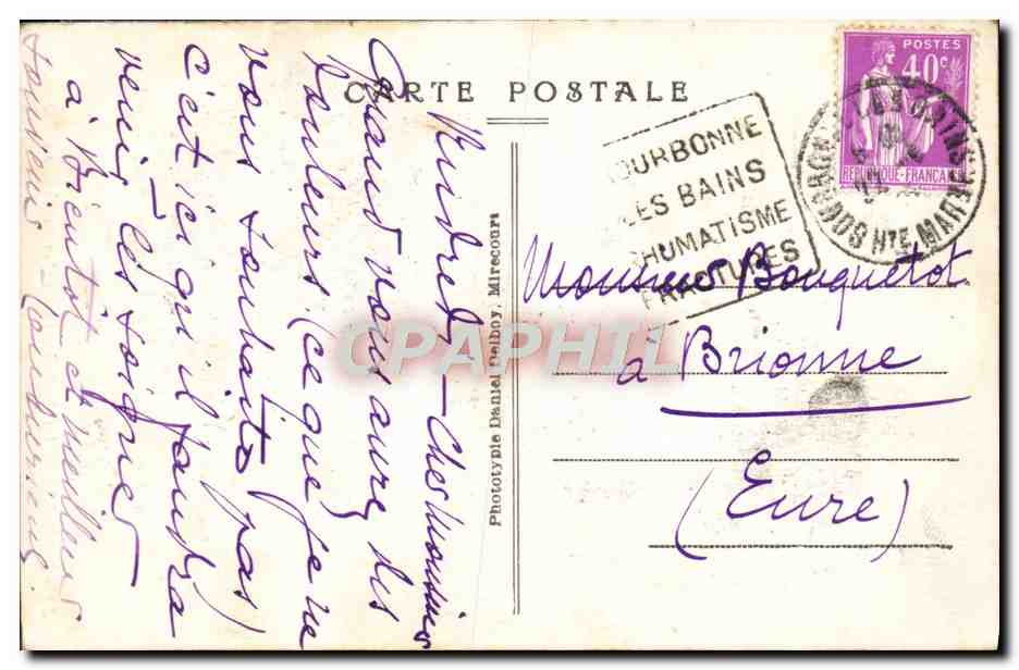 CPA Bourbonne Les Bains Le Donjon du Chateau — Verso
