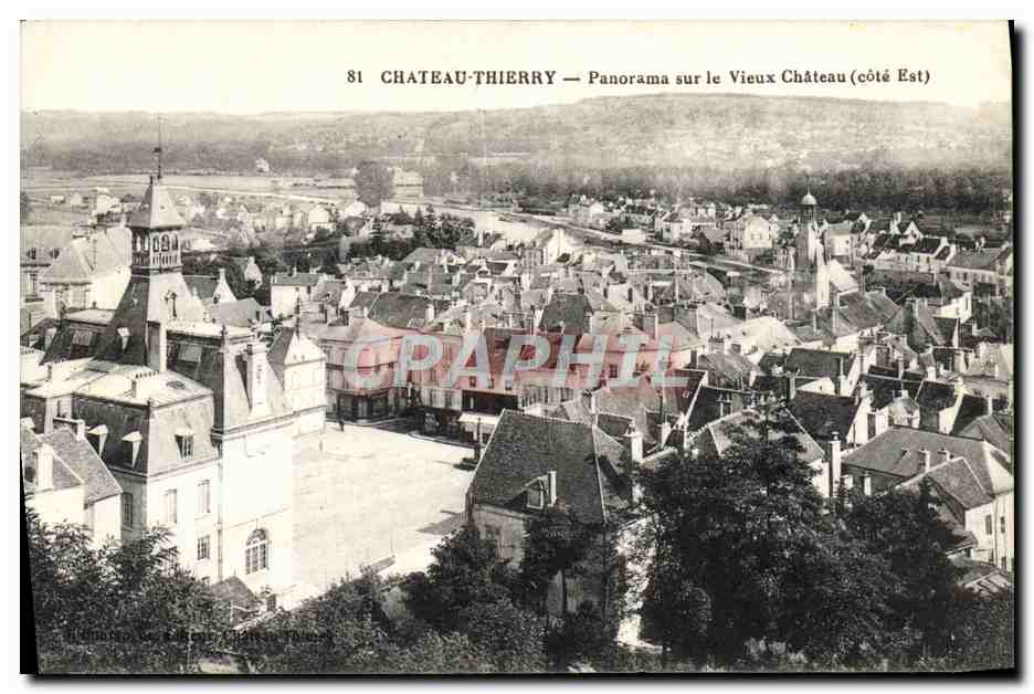 Château-Thierry — Panorama sur le Vieux Château (côté Est) — Éditeur : L. Baudry, Château-Thierry, n° 81